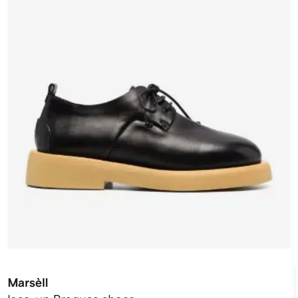 Marsell Derby shoes black with tan soles. Size 38 NWT - Picture 2 of 10